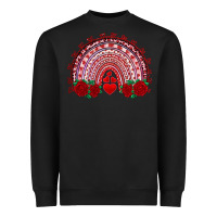 Black valentine's day rainbow with roses Heavyweight Sweatshirt - AdoDesignShop