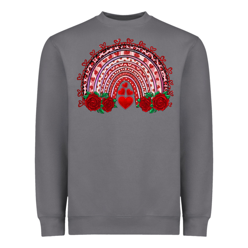 Valentine's Day Rainbow With Roses Heavyweight Sweatshirt by AdoDesignShop | Teevron