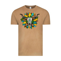 Vintage Camel bull skull gemstone cactus leopard sunflower Vintage Tee - Artiststas