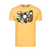 Vintage Mustard joy with golf and santas Vintage Tee - AdoDesignShop