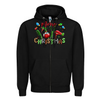 Black merry christmas hair dresser Zipper Hoodie - MaliasSmallBusiness