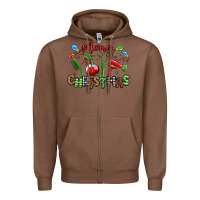 Chestnut merry christmas hair dresser Zipper Hoodie - MaliasSmallBusiness