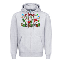Heather Grey merry christmas hair dresser Zipper Hoodie - MaliasSmallBusiness