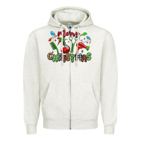 Oatmeal Heather merry christmas hair dresser Zipper Hoodie - MaliasSmallBusiness