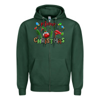 Sports Green merry christmas hair dresser Zipper Hoodie - MaliasSmallBusiness