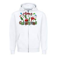 White merry christmas hair dresser Zipper Hoodie - MaliasSmallBusiness