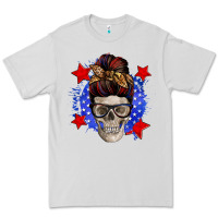 Dove Grey American mom skull Premium Tee - Zillion Design Studio