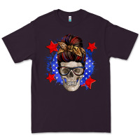 Plum American mom skull Premium Tee - Zillion Design Studio