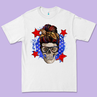 American Mom Skull Premium Tee Designed By Zillion Design Studio