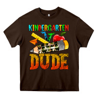 Chocolate Brown kindergarten dude Heavy Core Tee - texasbilliewilder