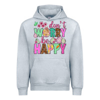 Heather Grey Don't worry be happy Easter Day Urban Hoodie - HowdyJamesFarm