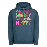 Pigment Midnight Navy Don't worry be happy Easter Day Urban Hoodie - HowdyJamesFarm
