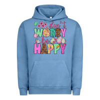 Pigment Pebble Blue Don't worry be happy Easter Day Urban Hoodie - HowdyJamesFarm