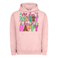 Pigment Salmon Don't worry be happy Easter Day Urban Hoodie - HowdyJamesFarm