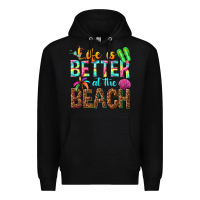 Black Life is better at the beach Premium Hoodie - NancyCooperArtShop