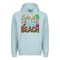 Blue Mist Life is better at the beach Premium Hoodie - NancyCooperArtShop