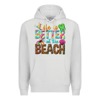 Dove Grey Life is better at the beach Premium Hoodie - NancyCooperArtShop