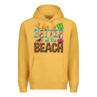Mustard Life is better at the beach Premium Hoodie - NancyCooperArtShop