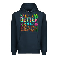 Navy Life is better at the beach Premium Hoodie - NancyCooperArtShop