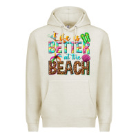 Oatmeal Heather Life is better at the beach Premium Hoodie - NancyCooperArtShop
