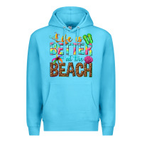 Ocean Blue Life is better at the beach Premium Hoodie - NancyCooperArtShop