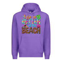 Purple Life is better at the beach Premium Hoodie - NancyCooperArtShop