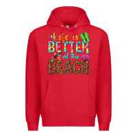 Red Life is better at the beach Premium Hoodie - NancyCooperArtShop