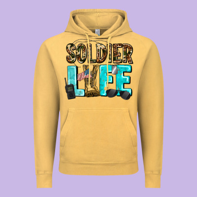 Soldier  Life Vintage Hoodie Designed By Adodesignshop