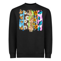 Black easter bunny butterfly daisy and sunflower with cowhide and  leopard b Heavyweight Sweatshirt - Artiststas