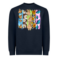 Navy easter bunny butterfly daisy and sunflower with cowhide and  leopard b Heavyweight Sweatshirt - Artiststas