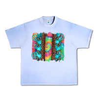 Hippie Peace Sign Butterfly Leopard And Tie Dye Brushstroke Urban Heavy Tee | Teevron