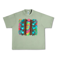Oil Green hippie peace sign butterfly leopard and tie dye brushstroke Urban Heavy Tee - Artiststas