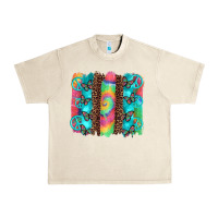 Sandshell hippie peace sign butterfly leopard and tie dye brushstroke Urban Heavy Tee - Artiststas