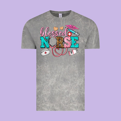 Blessed Nurse Vintage Tee Designed By Adodesignshop