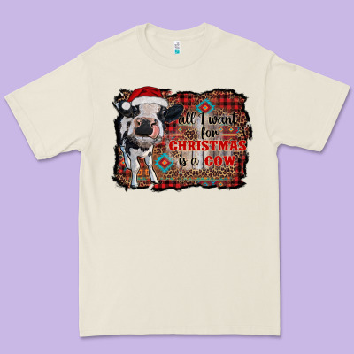 All I Want For Christmas Is A Cow Aztec Premium Tee Designed By Ranaportraitstore