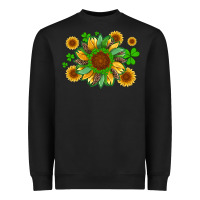 Black st patricks sunflowers with shamrock and glitters with leopard Heavyweight Sweatshirt - Artiststas