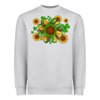 Heather Grey st patricks sunflowers with shamrock and glitters with leopard Heavyweight Sweatshirt - Artiststas