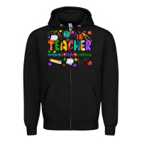 Black teacher crayons kids caffeine Zipper Hoodie - NancyCooperArtShop