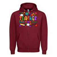 Burgundy teacher crayons kids caffeine Zipper Hoodie - NancyCooperArtShop