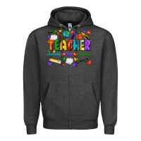 Charcoal Heather teacher crayons kids caffeine Zipper Hoodie - NancyCooperArtShop