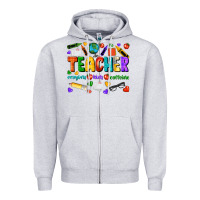 Heather Grey teacher crayons kids caffeine Zipper Hoodie - NancyCooperArtShop
