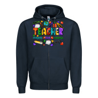 Navy teacher crayons kids caffeine Zipper Hoodie - NancyCooperArtShop