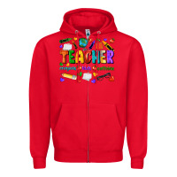 Red teacher crayons kids caffeine Zipper Hoodie - NancyCooperArtShop