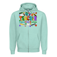 Seafoam teacher crayons kids caffeine Zipper Hoodie - NancyCooperArtShop