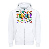 White teacher crayons kids caffeine Zipper Hoodie - NancyCooperArtShop