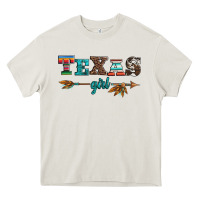 Cream texas girl serape turquoise leopard cowhide arrow Heavy Core Tee - Artiststas