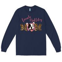 Navy French Bulldog Mom Long Sleeve Tee - Jasminsmagicworld