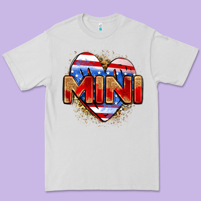 American Mini Heart Premium Tee Designed By Zillion Design Studio