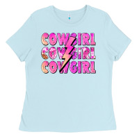 Baby Blue cowgirl cowgirl lightning bolt Ladies Tee - Zillion Design Studio