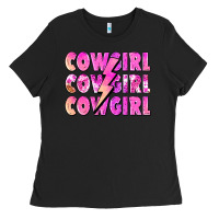 Black cowgirl cowgirl lightning bolt Ladies Tee - Zillion Design Studio